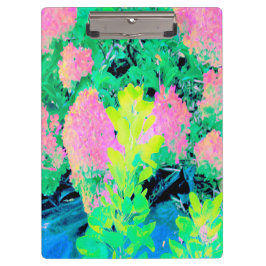 Roze hydrangea Tuin met gele vulling Klembord