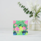 Roze hydrangea Tuin met gele vulling Kortingskaartje (Staand voorkant)