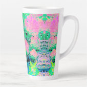 Roze hydrangea Tuin met gele vulling Latte Mok (Rechts)