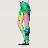 Roze hydrangea Tuin met gele vulling Leggings (Links)