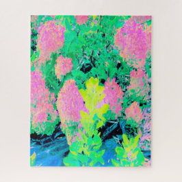 Roze hydrangea Tuin met gele vulling Legpuzzel