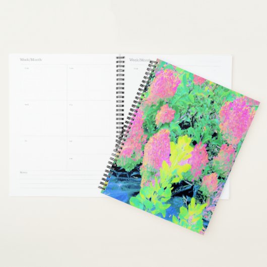 Roze hydrangea Tuin met gele vulling Planner (Display)