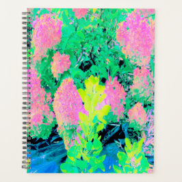 Roze hydrangea Tuin met gele vulling Planner