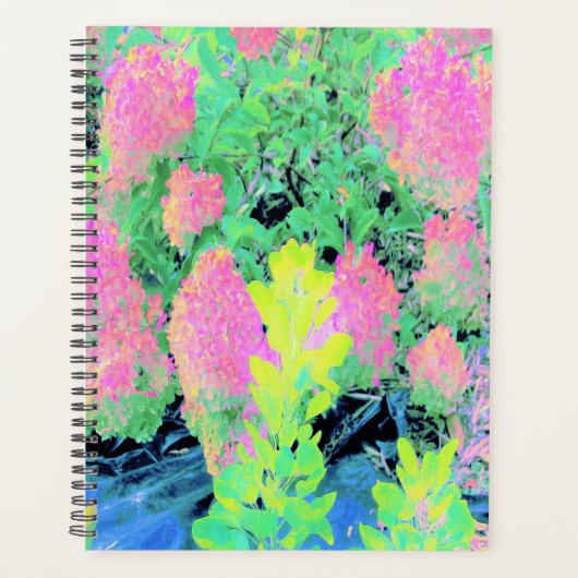 Roze hydrangea Tuin met gele vulling Planner (Voorkant)