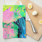 Roze hydrangea Tuin met gele vulling Theedoek (Quarter Fold)