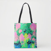 Roze hydrangea Tuin met gele vulling Tote Bag (Voorkant)