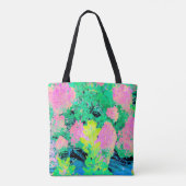Roze hydrangea Tuin met gele vulling Tote Bag (Achterkant)