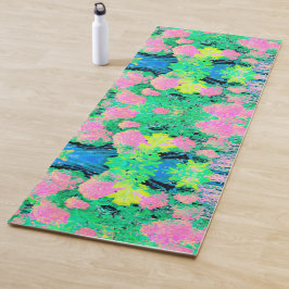 Roze hydrangea Tuin met gele vulling Yogamat