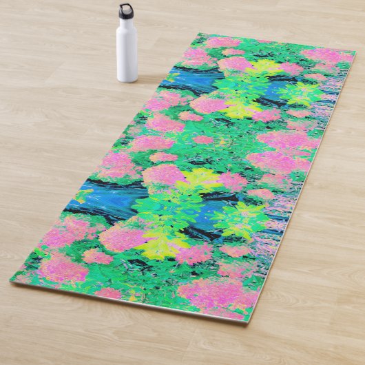 Roze hydrangea Tuin met gele vulling Yogamat (In situ)