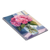 Roze Hydrangea Vaas Bloem Boeket Waterverf Notitieboek (Rechterzijde)