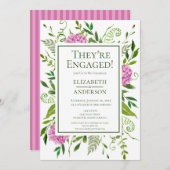 Roze Hydrangea Verlovingsfeest Kaart (Voorkant / Achterkant)