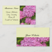 Roze hydrangea visitekaartje (Voorkant / Achterkant)