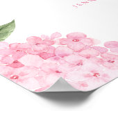 Roze Hydrangea Vrijgezellenfeest Flower Bar Poster (Hoek)