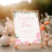 Roze Hydrangea Vrijgezellenfeest Flower Bar Poster