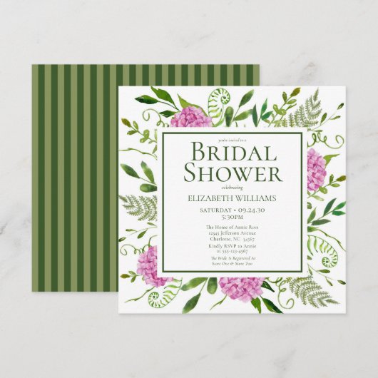 Roze Hydrangea Vrijgezellenfeest Kaart (Voorkant / Achterkant)