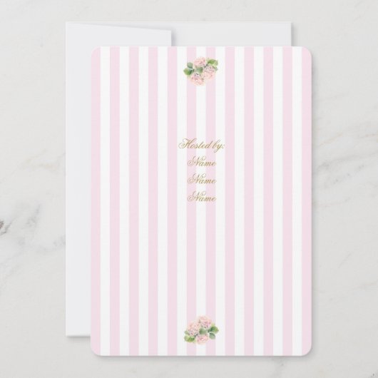 Roze Hydrangea Vrijgezellenfeest Kaart (Achterkant)