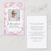 Roze Hydrangea Waterverf Begrafenis Gebed Visitekaartje (Voorkant / Achterkant)