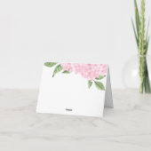 Roze Hydrangea Waterverf Bloemen Bedankkaart (Achterkant)
