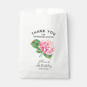 Roze Hydrangea Waterverf Floral Bedankzakje (Voorkant)