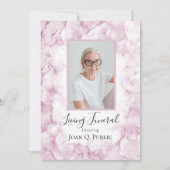 Roze Hydrangea Waterverf Levend Begrafenisfeest Kaart (Voorkant)