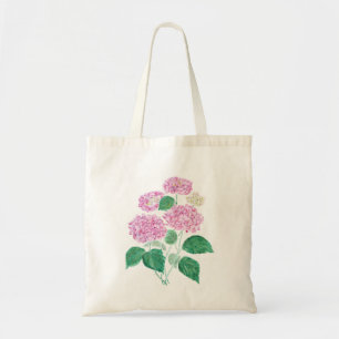 roze hydrangea waterverf tote bag