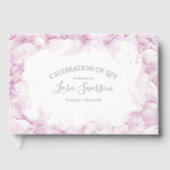 Roze Hydrangea Waterverf Viering van het Leven Gastenboek (Voorkant)