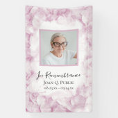 Roze Hydrangea Waterverf Viering van het Leven Spandoek (Verticaal)