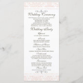Roze Hydrangea Wedding Ceremony Programma Programmakaart (Achterkant)