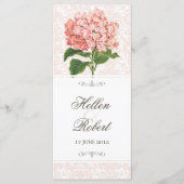 Roze Hydrangea Wedding Ceremony Programma Programmakaart (Voorkant)
