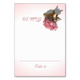 Roze Hydrangea Zee Shell Place Card Kaart