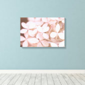 Roze Hydrangeabloem Bloemblaadjes Canvas Afdruk (Insitu (Houten vloer))