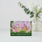 Roze Hydrangeabloemen Zakelijke Kaarten Flora Visitekaartje (Staand voorkant)