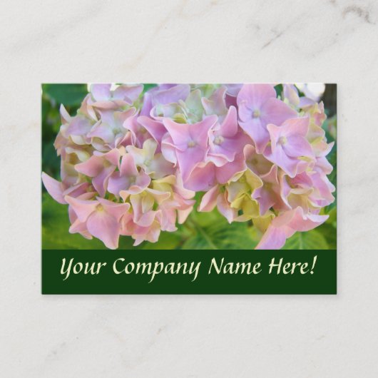 Roze Hydrangeabloemen Zakelijke Kaarten Flora Visitekaartje (Voorkant)