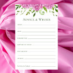 Roze Hydrangeas Advice en Wishes<br><div class="desc">Deze prachtige roze hydrangeas Advice & Wishes lakens zijn perfect om vrijgezellenfeest, repetitief diner of bruiloft gasten te laten invullen voor het gelukkige paar. Mensen zullen graag de herinneringen krijgen - ze maken het zo makkelijk om liefhebbende woorden van advies en welwillendheid achter te laten. Ze zullen nog jaren worden...</div>