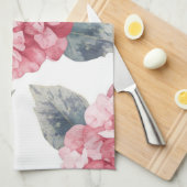 Roze Hydrangea's Aquarel Bloemen Schilderij Theedoek (Quarter Fold)