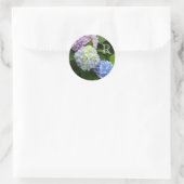 Roze hydrangeas, blauwe hydrangeas, groene hydrang ronde sticker (Tas)