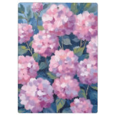 Roze Hydrangea's Bloemenschildering in Waterverf Klembord (Achterkant)