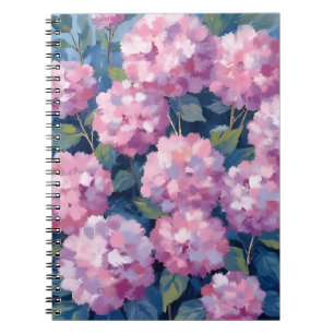 Roze Hydrangea's Bloemenschildering in Waterverf Notitieboek