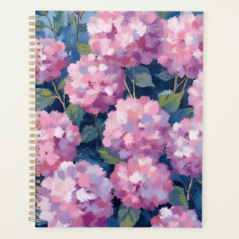 Roze Hydrangea's Bloemenschildering in Waterverf Planner