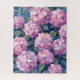 Roze Hydrangea's Bloemschildering in Waterverf Legpuzzel