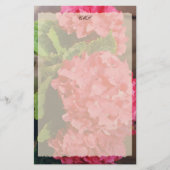 Roze hydrangeas briefpapier (Voorkant)