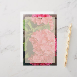 Roze hydrangeas briefpapier