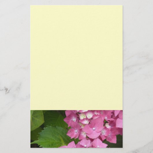 Roze hydrangeas briefpapier (Voorkant)