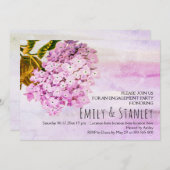 Roze hydrangeas bruiloft verloving uitnodiging (Voorkant / Achterkant)