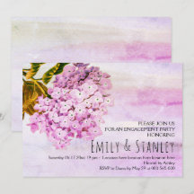 Roze hydrangeas bruiloft verloving uitnodiging