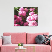 Roze hydrangeas canvas afdruk (Insitu (Woonkamer))