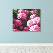 Roze hydrangeas canvas afdruk (Insitu (Houten vloer))