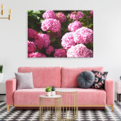 Roze hydrangeas canvas afdruk (Insitu (Woonkamer))
