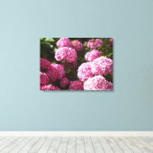Roze hydrangeas canvas afdruk (Insitu (Houten vloer))