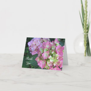 Roze hydrangeas Dank u Bedankkaart